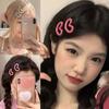 Super Cute Pink Beige Heart-shaped Pentagram Hair Clip Kawaii Korean Stars Hairpin Hairpin For B8B7