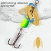 5Pcs Spinner Spoon Metal Bait Fishing Lures Treble Hook Design Portable Rotating Sequins Crankbait Spoon Baits Set