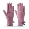 Woman's Winter Warm Suede Leather Touch Screen Driving Gloves Man's Cold Plus Velvet Thick Fingerless Flip Cycling Mittens