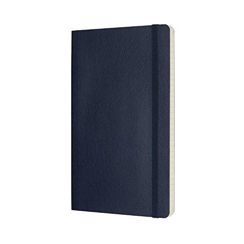 Блокнот Moleskine Classic, Мягкая обложка, Горизонтальная разметка, Большой формат (13см x 21см), Сапфирово-синий, QP616B20