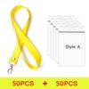 100 Pcs Safety Hanging Neck Strap Lanyard And Card Case ID Name Transparent Badge Holder Anti-Lost Clasp Rope Keychain Landyard