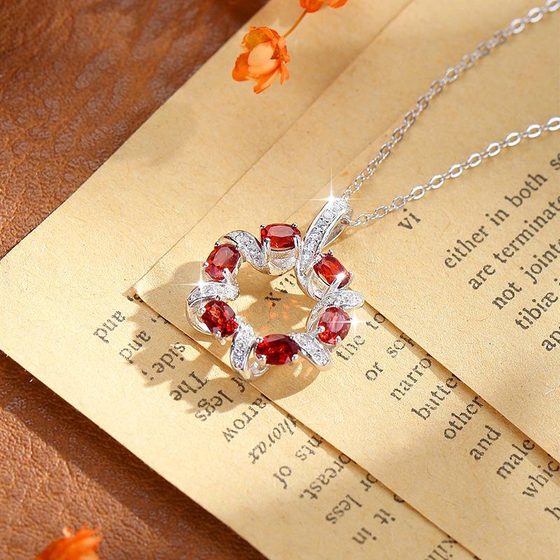 S925 Silver Non-fading Garland Clavicle Chain Natural Crystal Pendant Advanced Design Fashion Elegant Necklace For Women Fine Jewelry