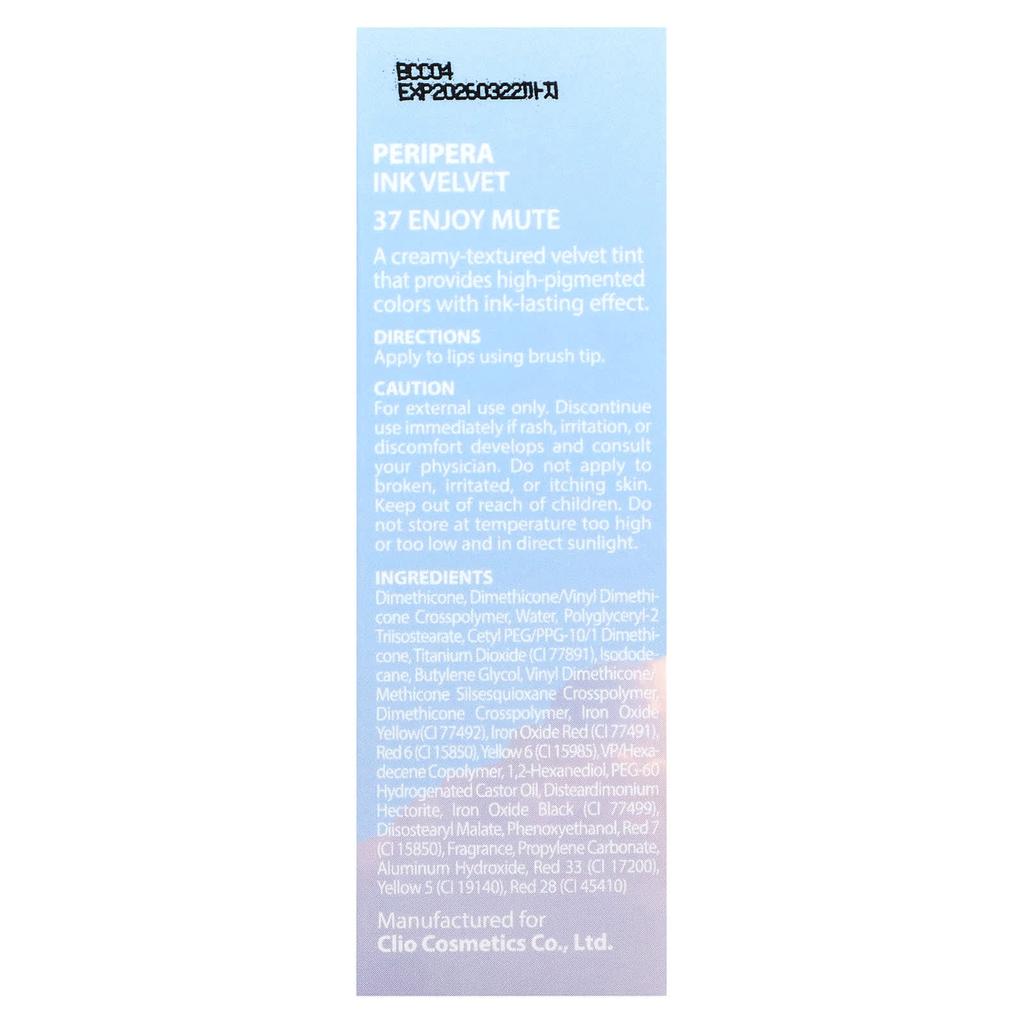 Ink Velvet Lip Tint, Weather, 37 Enjoy Mute, 4G(0.14Oz)