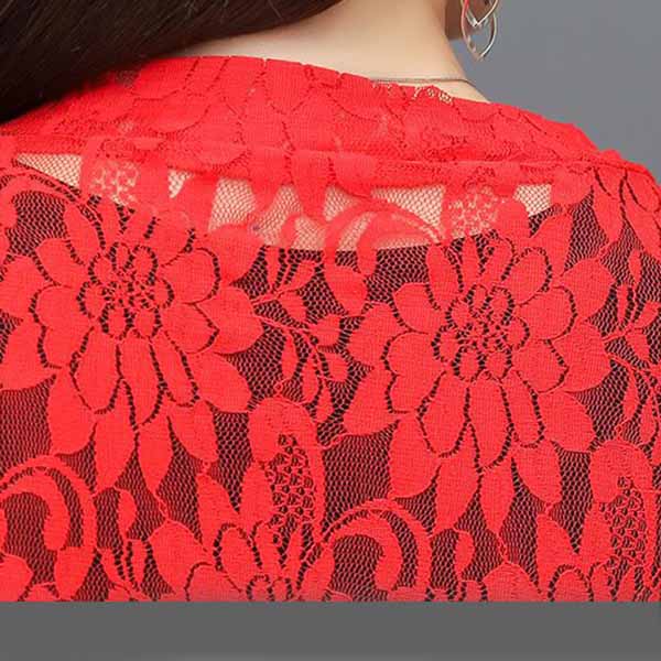 Summer and Autumn Lace Shawl Women's Short Large Cut-out Shawl with Skirt Over Top Thin Coat
