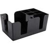 ABMH-Napkin Holder-Black Plastic 6 Compartments For Straws Napkins Condiments Bar Organizer For Homes Bars