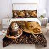 Good Morning Duvet Cover Set Microfiber Coffee Rose Cozy Breakfast Twin Bedding Set Double Queen King Size 2/3pcs Quilt Cover
