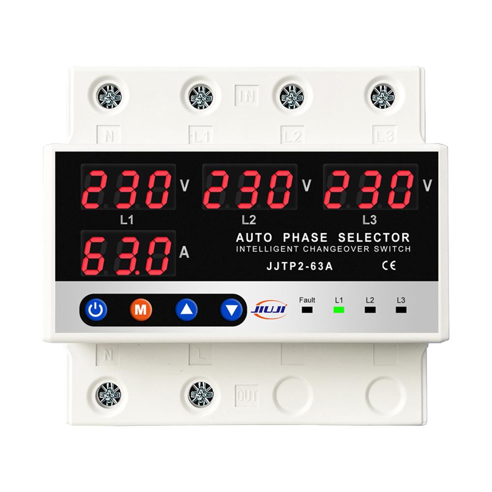 Multifunctional Microcontroller Based 3P Protector Digital Voltage Current Display Adjustable