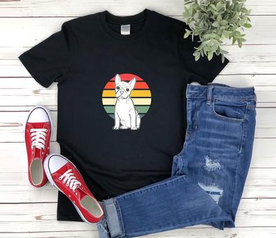 Vintage French Bulldog T-and Kids Tshirt, Retro Dog Design