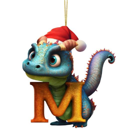 Рождественская елка Подвеска Мультфильм Динозавр Письмо Украшение для дома Окно автомобиля 2D Плоский