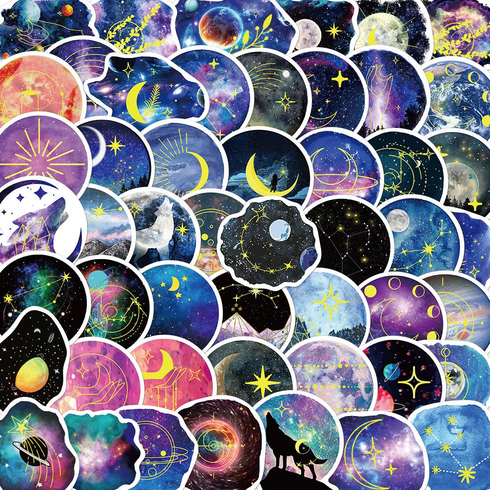 50 Moonlight Planet Moonlight Graffiti Stickers Decorate Luggage DIY Waterproof Stickers