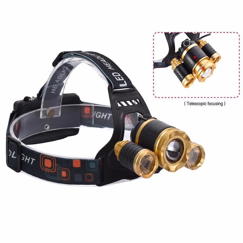 Светодиодные фары с возможностью масштабирования и регулировкой 1 * T6 и; 2 * Q5 USB аккумуляторная лампа налобного света с аккумулятором 18650