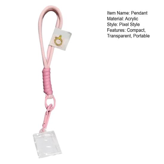 Акриловый кулон в пиксельном стиле, компактный брелок для сумок, автомобилей, прозрачный дизайн в пиксельном стиле