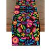 1pc Festive Linen Table Runner, Colorful Mexican Festival Design Tablecloth, Suitable For Home Dining Room And Restaurant, 13"X72"/33cm*183cm