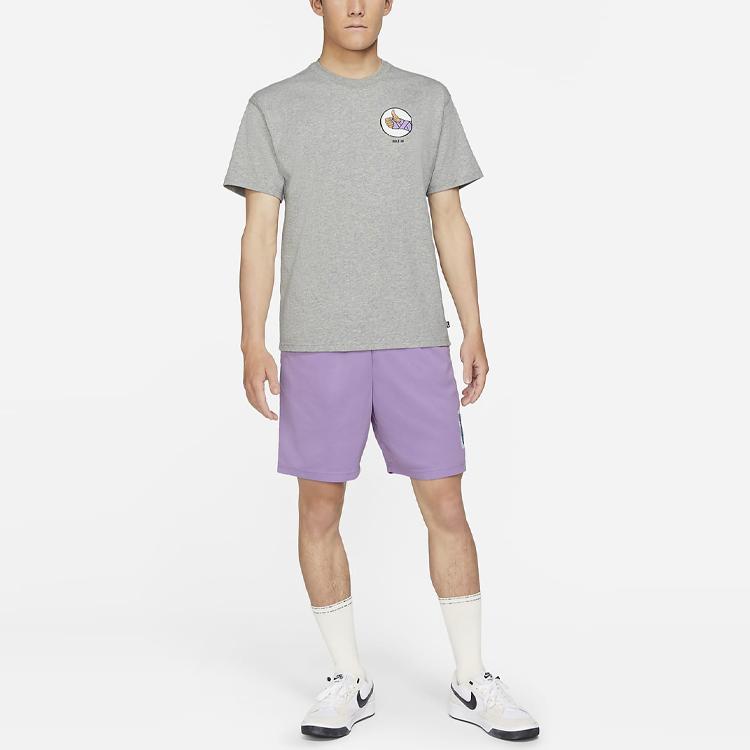 Nike Футболки Мужские Серые С Круглым Вырезом Умеренный Прямой Крой DJ1221-063