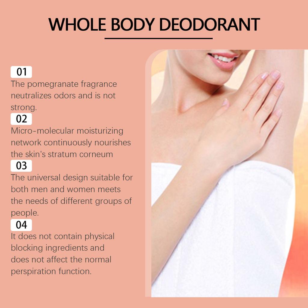 Body Underarm Cream, Whole Body Deodorant Fresh Facial Cleanser, Lasting Taste Control, Suitable For Sensitive Skin.