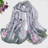 Scarves Natural Style Spring and Autumn Printed Flowers and Birds Rectangle Sun Protection Chiffon Scarf
