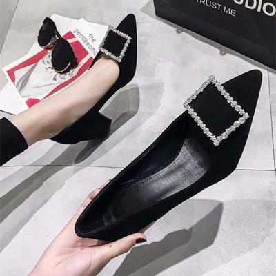 Туфли для женщин 2024 года, супер-высокие каблуки, женская летняя обувь с кристаллами, квадратный каблук, черный, со стразами, бриллиантами, офисная, стильная А