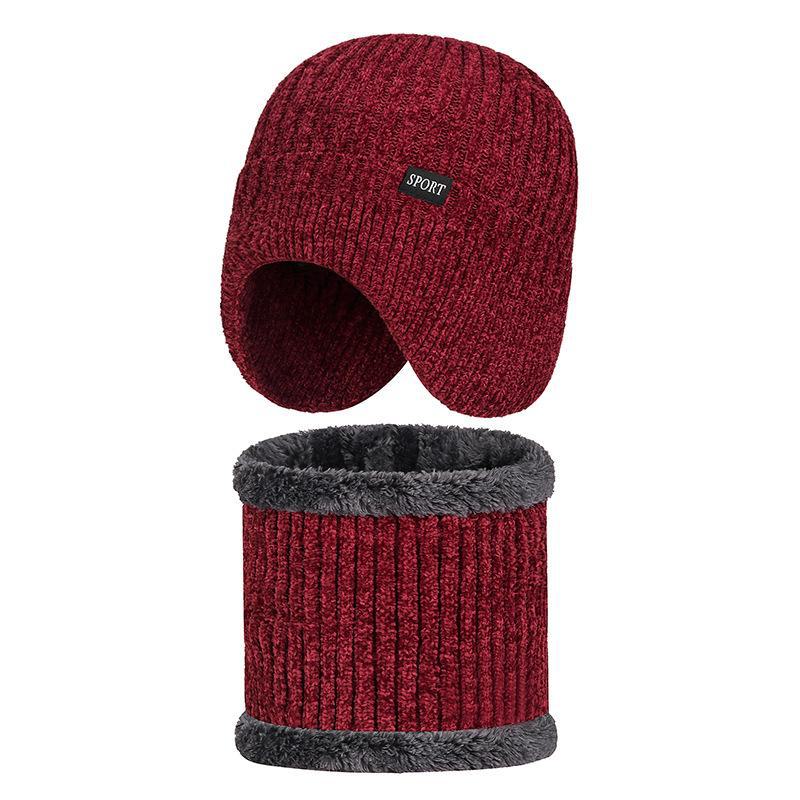Зимняя шапка и наушники из синели: Ветрозащитная, плотная, теплая вязаная шапка для велоспорта для мужчин и женщин.