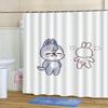 Мультяшная шторка для душа - Милый и стильный декор для ванной комнаты с крючками, Полиэстер, Машинная стирка