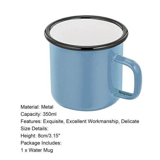 350ml Water Mug Exquisite Retro Style Metal Universal Round Edge Milk Cup