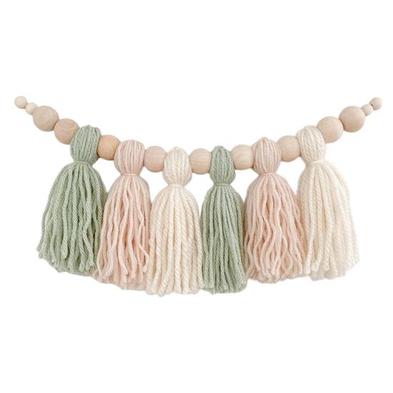 Tassel Garland Wear-resistant Wide Application Lightweight Chic Boho Style Pom for Children Room