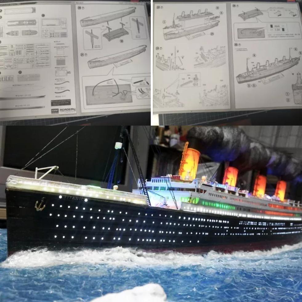 Academy 14220 1/700 R.M.S Titanic Plastic MCP комплект модели со светодиодной подсветкой