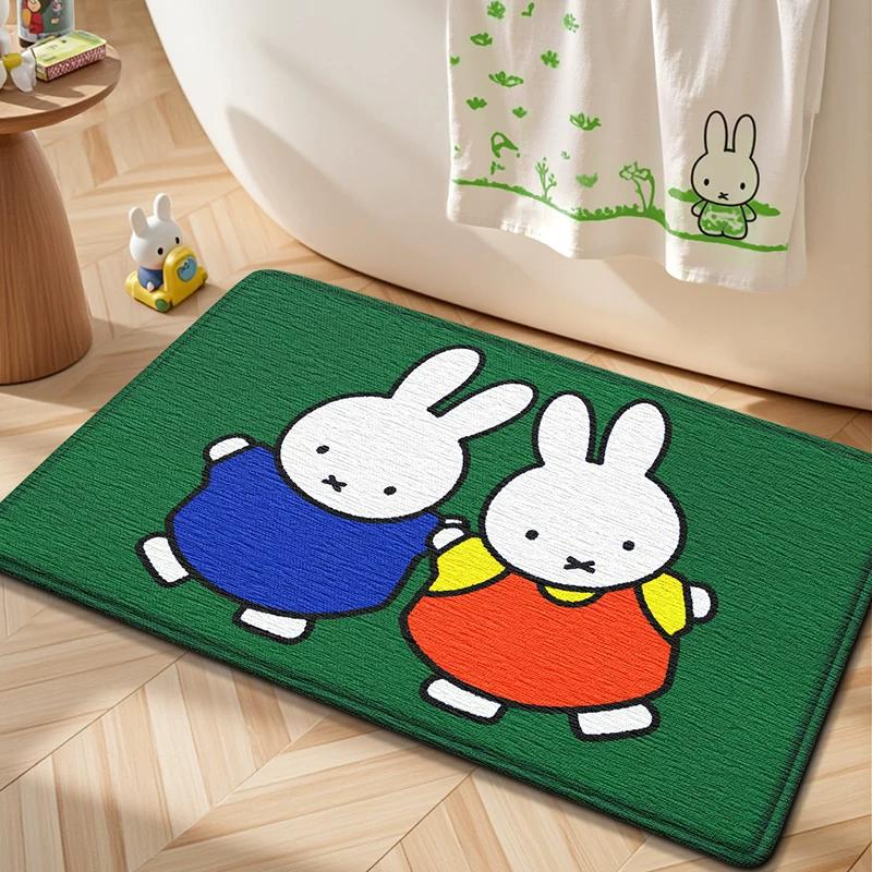 Miffy Co-Branded Floor Mat, Bathroom Absorbent Foot Mat, Bathroom Door Mat, Non-Slip Mat, Hotel Bathroom Carpet