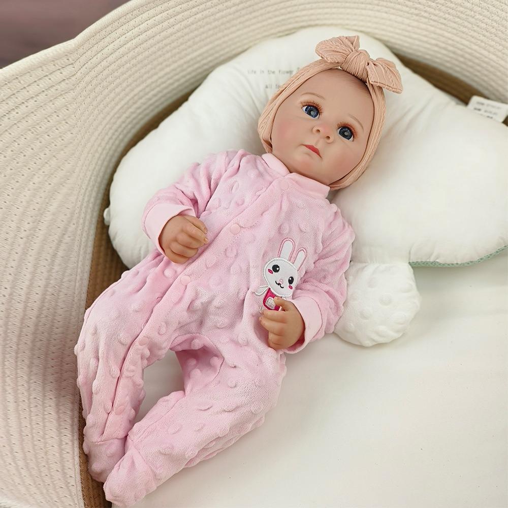 18 Inch Bettie Reborn Baby Girl Doll Full Silicone Body Can Bath Newborn Babies Doll Hand-draw Hair Lifelike Baby Doll Toy Kid's Holiday Surprise Gift
