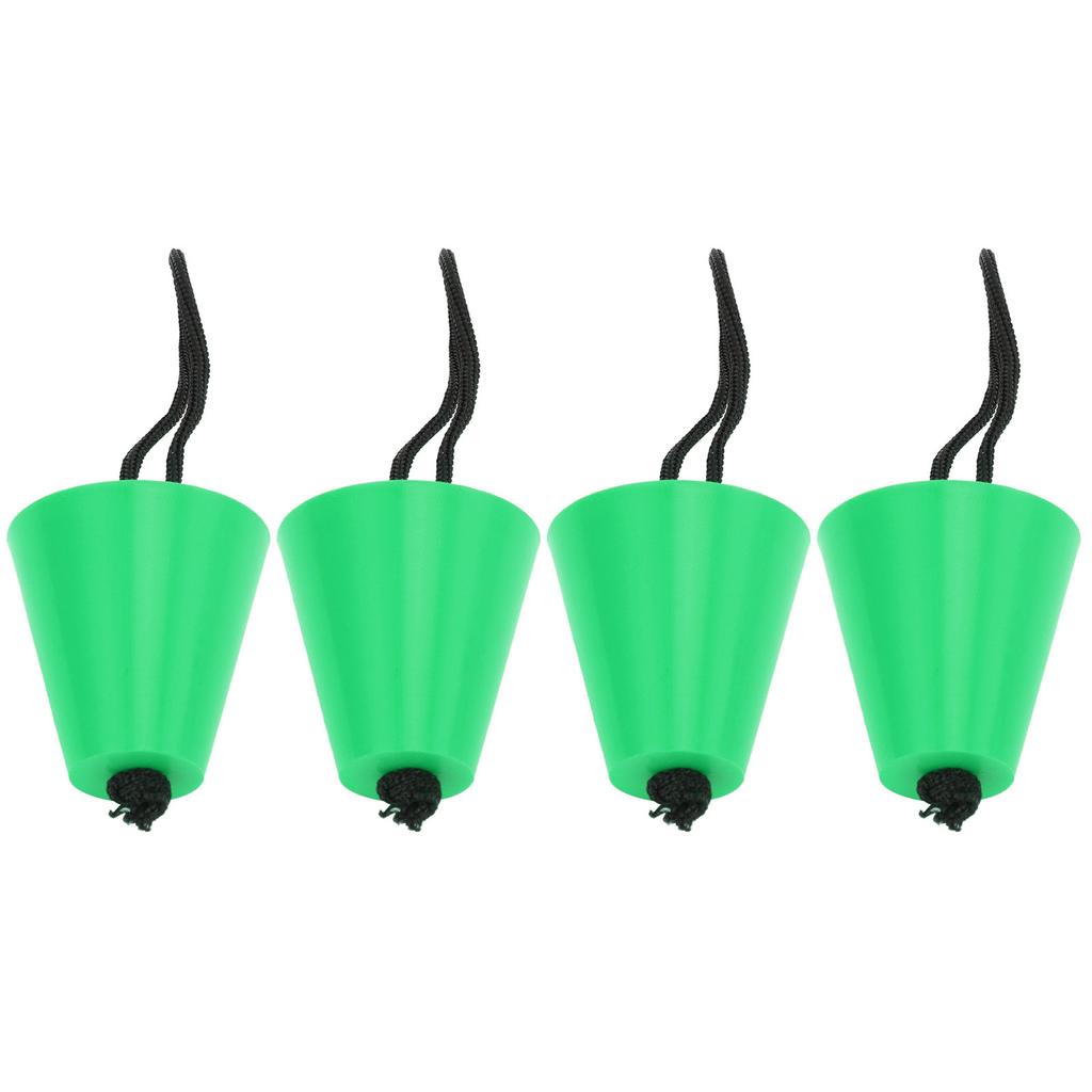 4pcs Scupper Plug Kit with Lanyard Flexible Silicone Drain Holes Stopper Bung Universal for Kayaks CanoesGreen