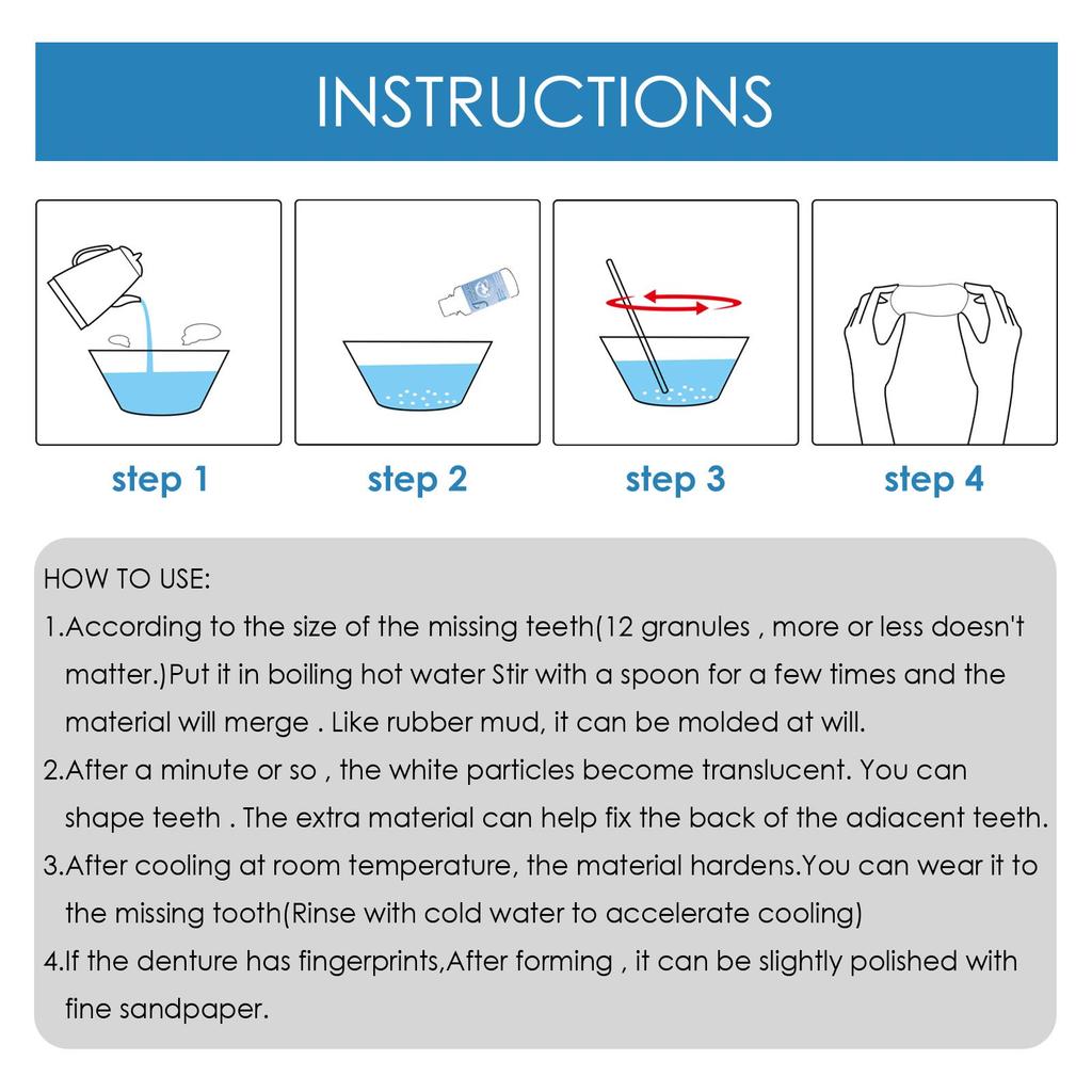 Jaysuing Plastic Denture Adhesive 30ml Plastic Resin Formula Quick-Setting, Brightening Dentures Smile Confidently and Shine