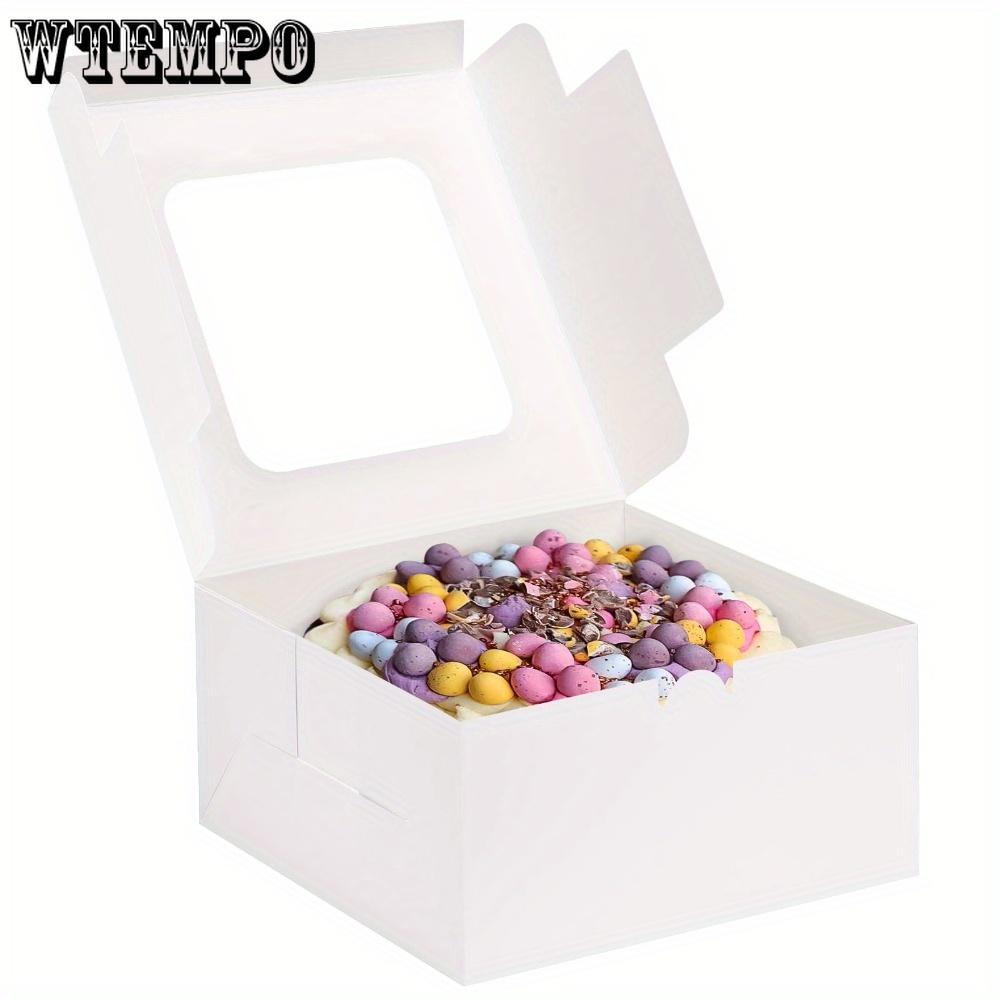 8 шт. Белая большая подарочная коробка с окном, квадратная подарочная упаковочная коробка для дня рождения, свадьбы, вечеринки, нового года, юбилея, ювелирного производства