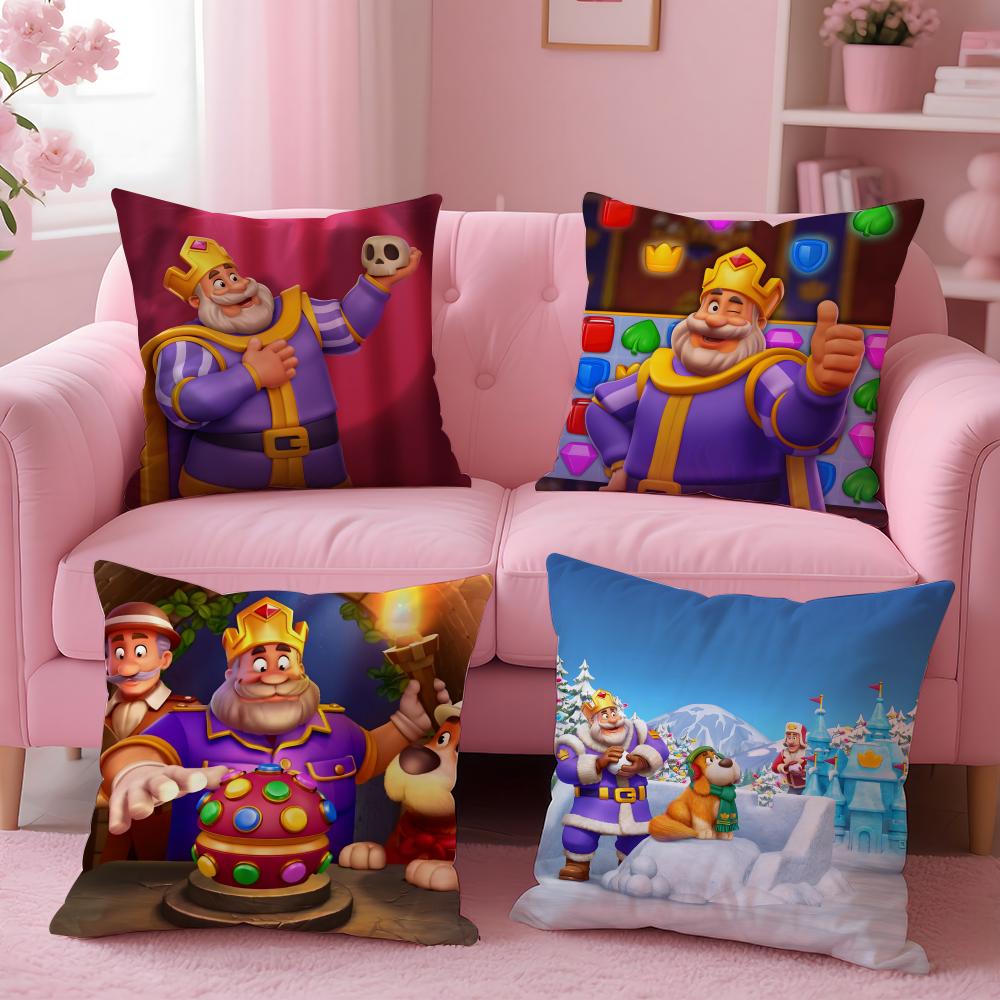Game Royal Match Cushion Cover Cushion Cover Set 4Pcs 50X50 45X45 40X40 Pillowcase Decorative Sofa Home Decor