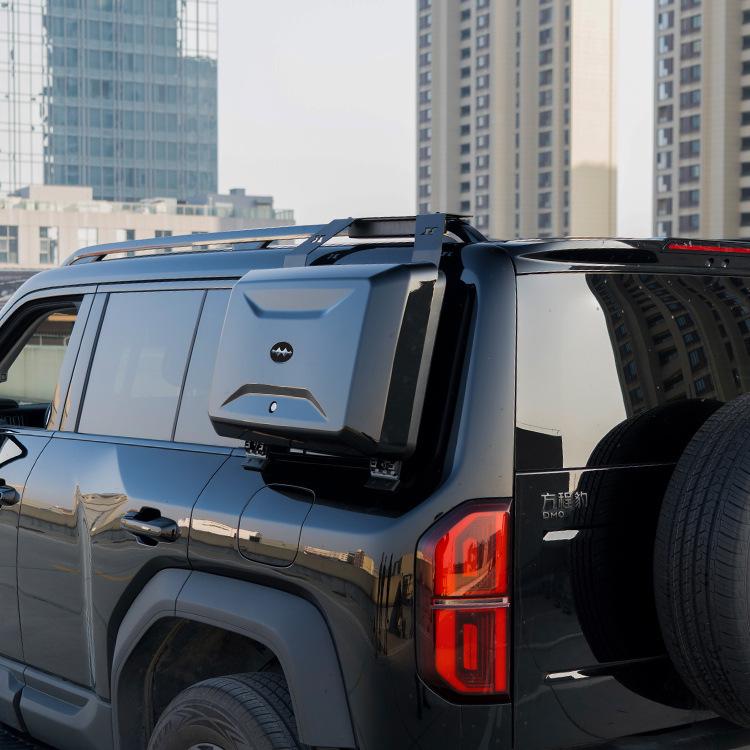 BYD Fangchengbao 5 Roof Rack: Aluminum Alloy Platform with Side Ladder and Storage Box for Camping & Off-Roading.