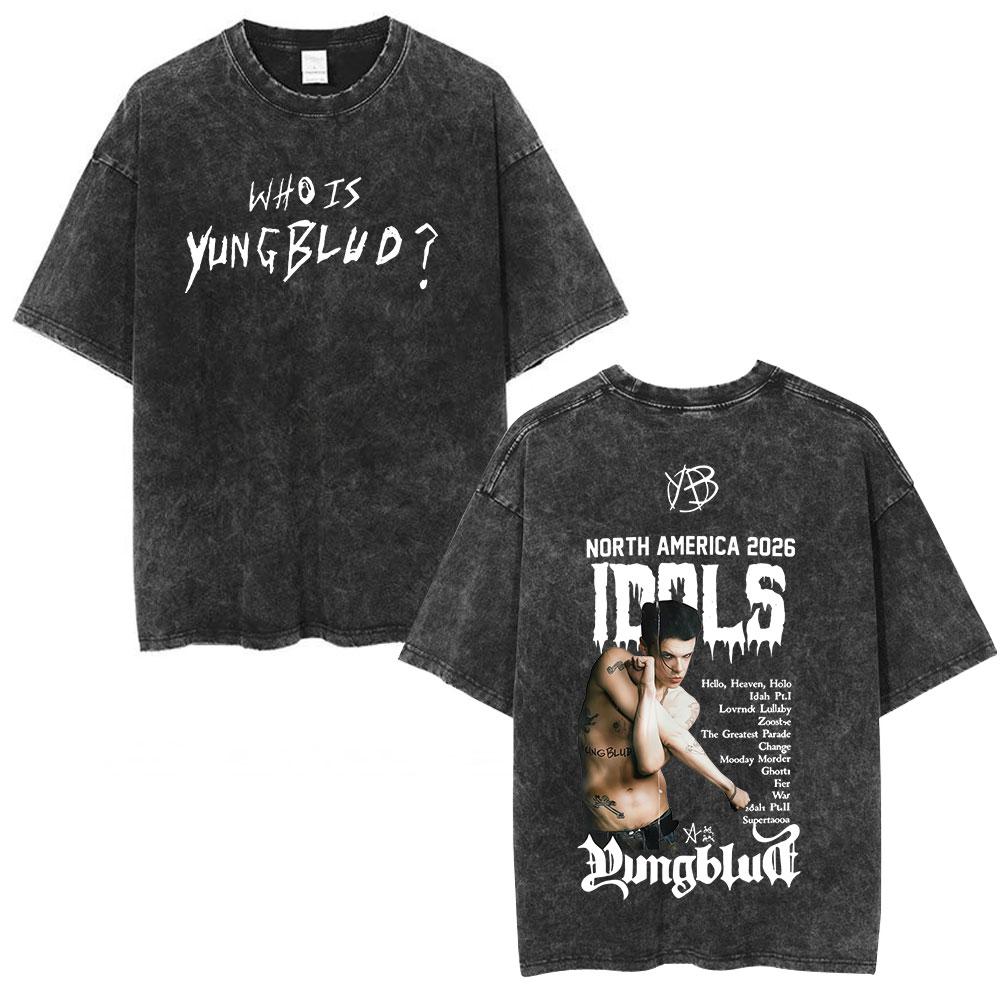 Yungblud IDOLS Album Tour  T Shirts Men Women Clothing Washed Vintage Short Sleeve Tshirts Oversized Casual Cotton Tshirt