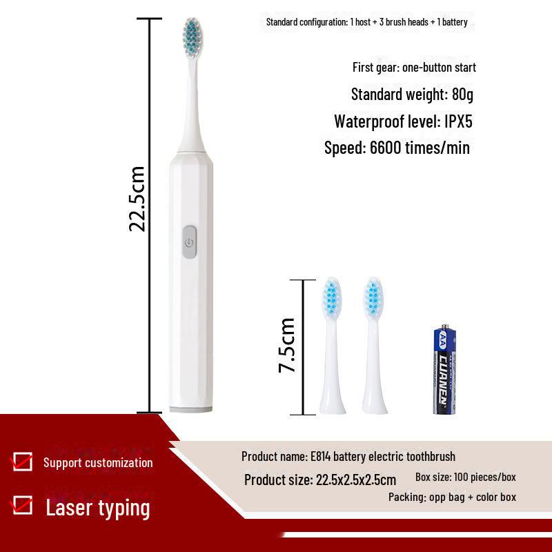 Portable Rechargeable Soft Bristle Electric Toothbrush for Adults
