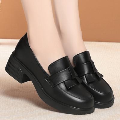 Модные женские туфли Chunky Burst 2024, коричневые кожаные туфли на высоком каблуке, роскошные женские туфли на платформе в британском стиле, каблук 4,5 см