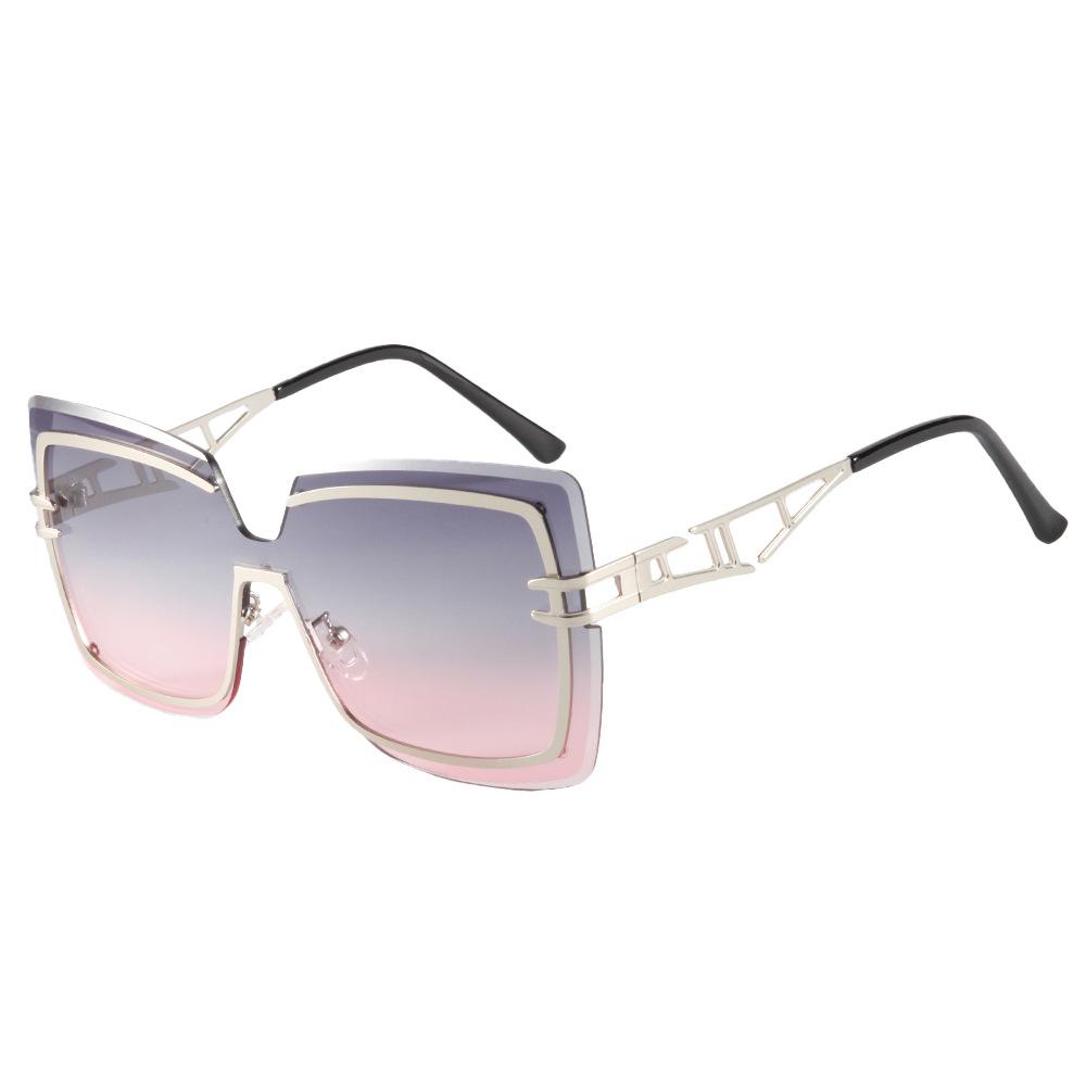 JYL Square Big Frame Sunglasses Women Gold Temple Light Luxury Vintage / M5249