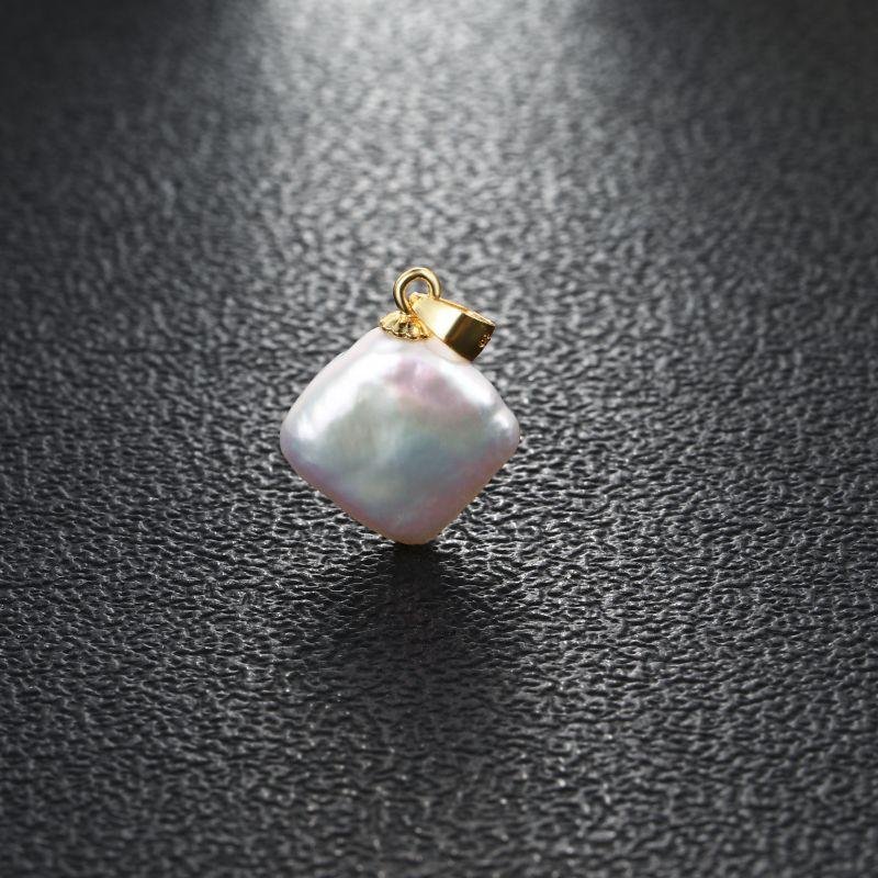 New Fashion Natural Freshwater Multiple Shape Baroque White Pearl 925 Silver DIY Pendant Buckle For Women Girls Jewelry