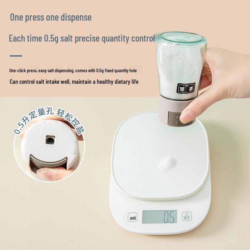 Press-Type Salt Control Glass Spice Jar - Moisture-Proof, Sealed, Ideal for BBQ & Kitchen