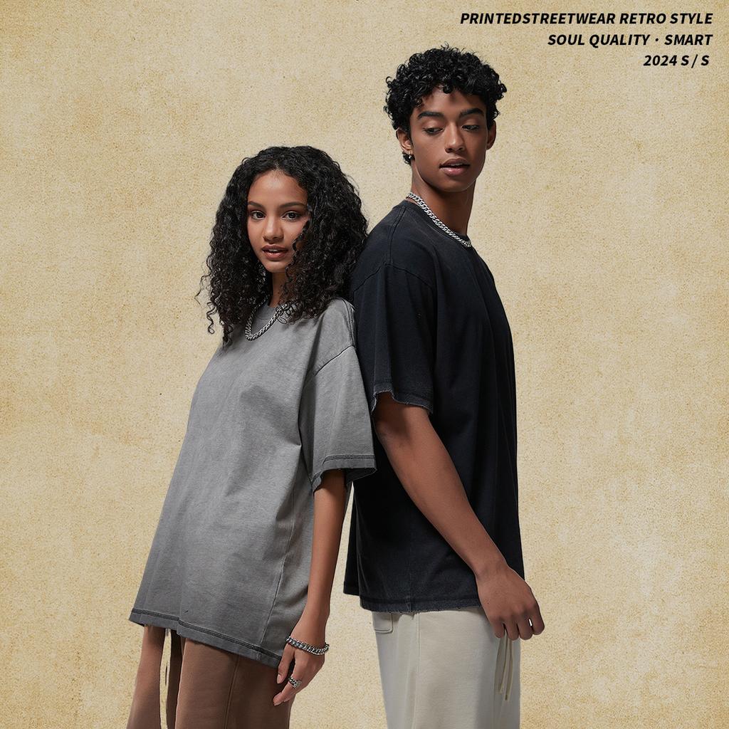 275 г/м² 100% хлопок стираная футболка с индивидуальным рисунком принт мужские футболки персонализированная футболка