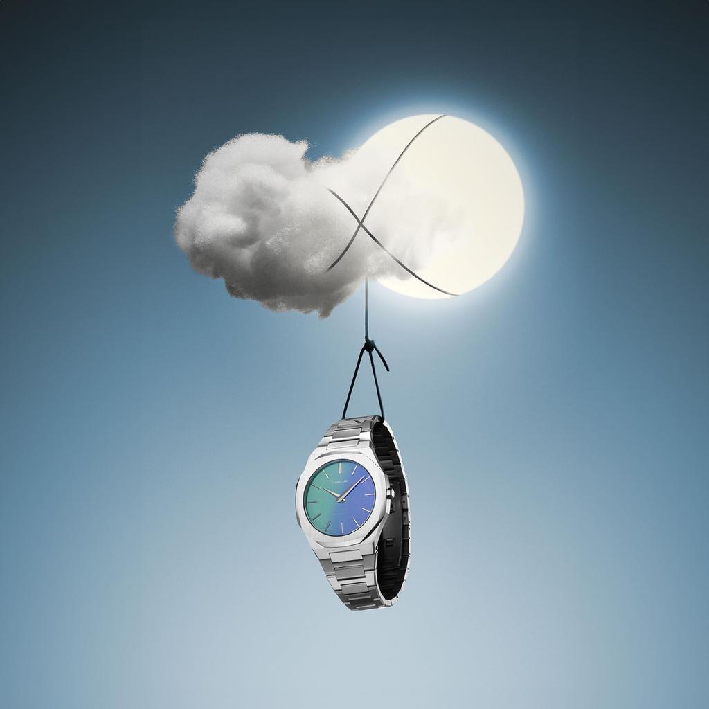 Изменение цвета под УФ-излучением Авторизованный дилер D1 Milano Унисекс Часы Наручные часы Ультратонкий Chromo Sync UTBJ43 40 мм Синий Голубой свет. [D1 MILANO] Мужские