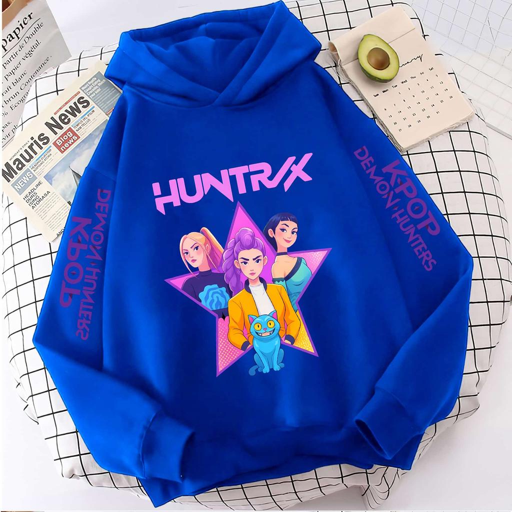 Hoodies Sweatshirts Girls Cartoon Printed Children's Girls Hooded Sweatshirt Children's Fashionable Casual Top Girls' Clothing