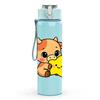 1PC Cow Cartoon Pattern 750ml Color Plastic Sports Water Bottle Leakproof Flip Straw Lid Suitable for Sports Office Home Use