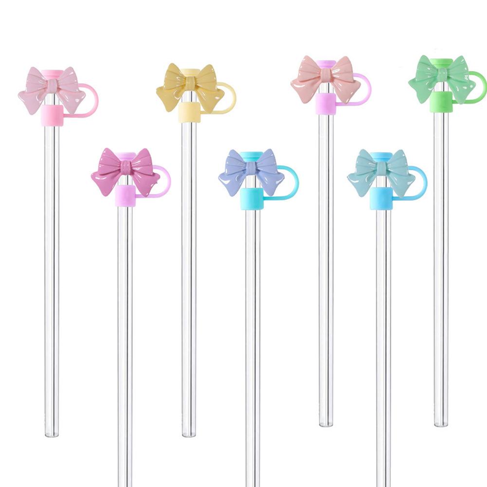 Bow Straw Cap Covers Toppers Silicone Straw Covers Cap Accessories For Stanley Cups 30&40 Oz Tumbler Dust Proof Plugs Protector