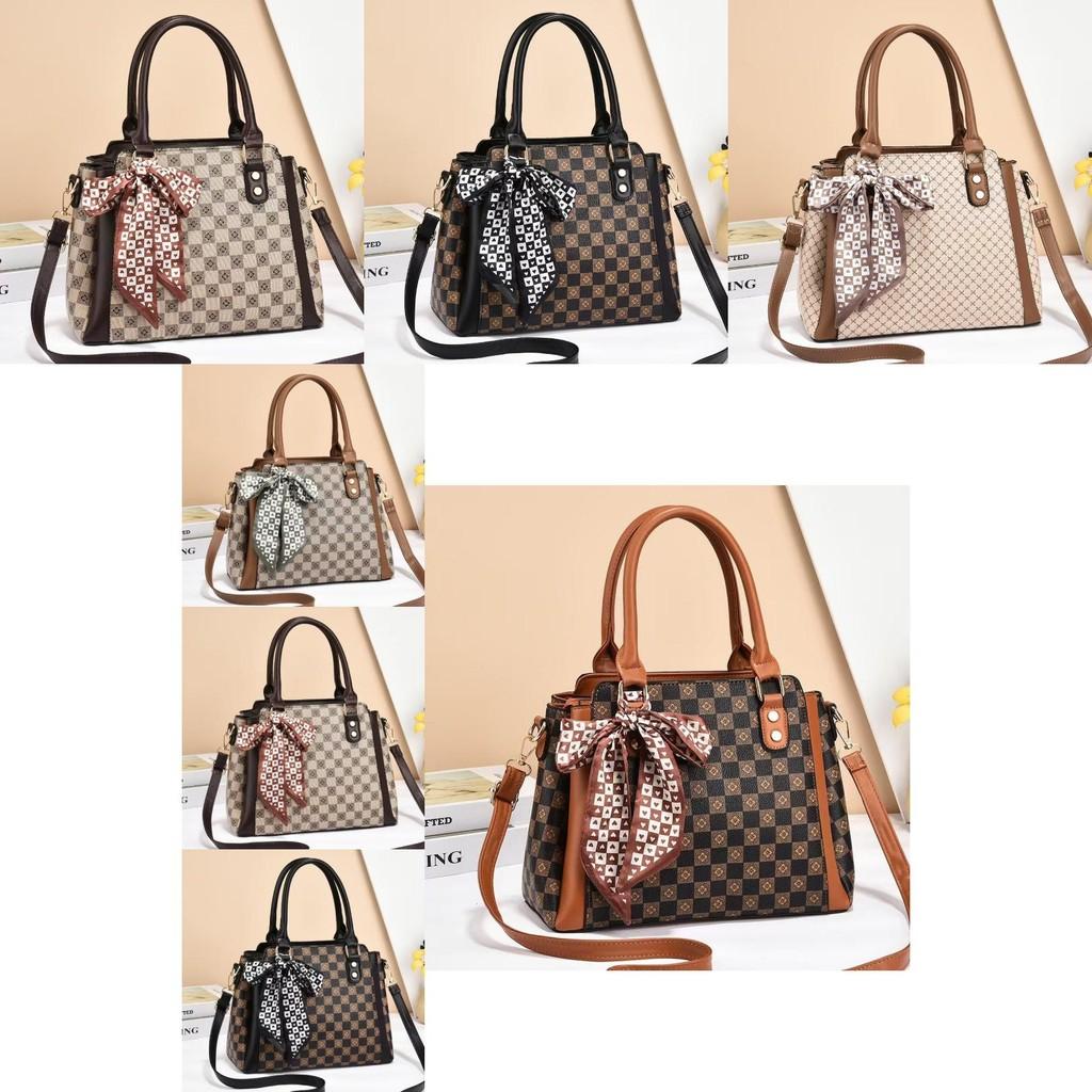 Модная женская сумка-тоут из искусственной кожи со стильным клетчатым дизайном и мягкой структурой