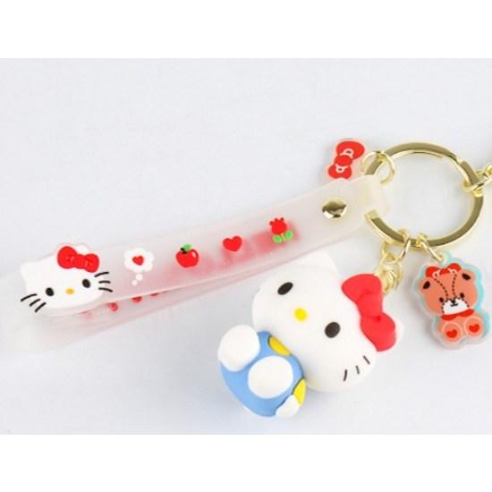 Bunnyland Sanrio Characters Hello Kitty Figure Keyring, 1 Piece, a Popular Character In Korea