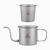 Portable Camping Coffee Pot 400ml with Detachable Spout Ti Metal Coffee Kettle Foldable Handle for