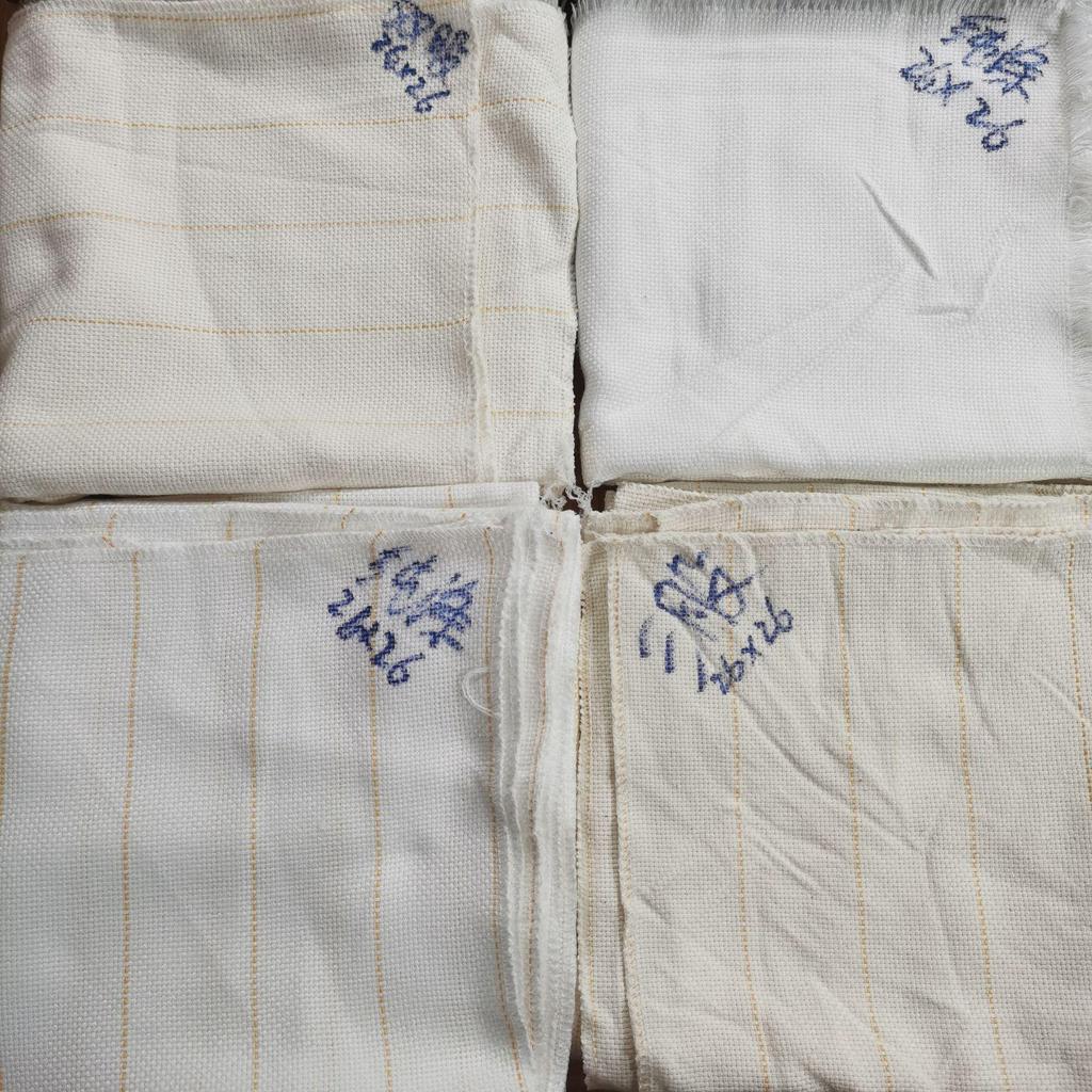 Non-Slip Tufting Backing Cloth - Double-Strand Polyester-Cotton with Yellow Line On White