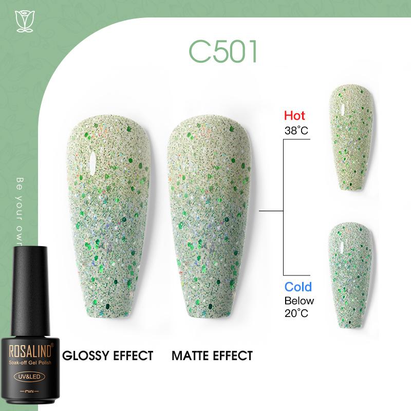 ROSALIND Красочный гель-лак для ногтей, блестящий гибридный лак, полуперманентный лак для ногтей, матовый верхний базовый слой, гель-лак для ногтей
