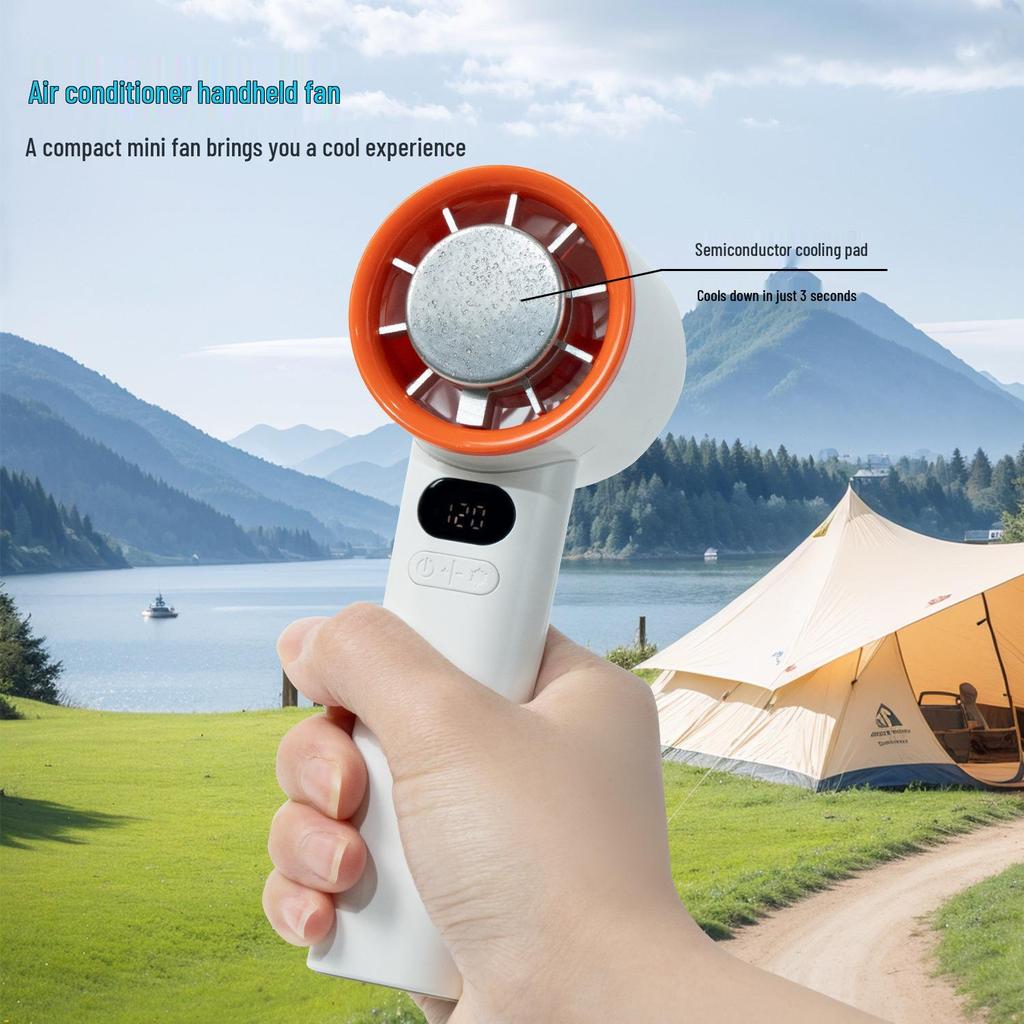2025 Portable Neck-Hanging Fan with Semiconductor Refrigeration & Ice Pack